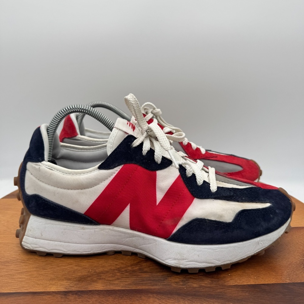 New Balance 327 Shoes Mens 10 Red Navy White Retro Running Sneakers